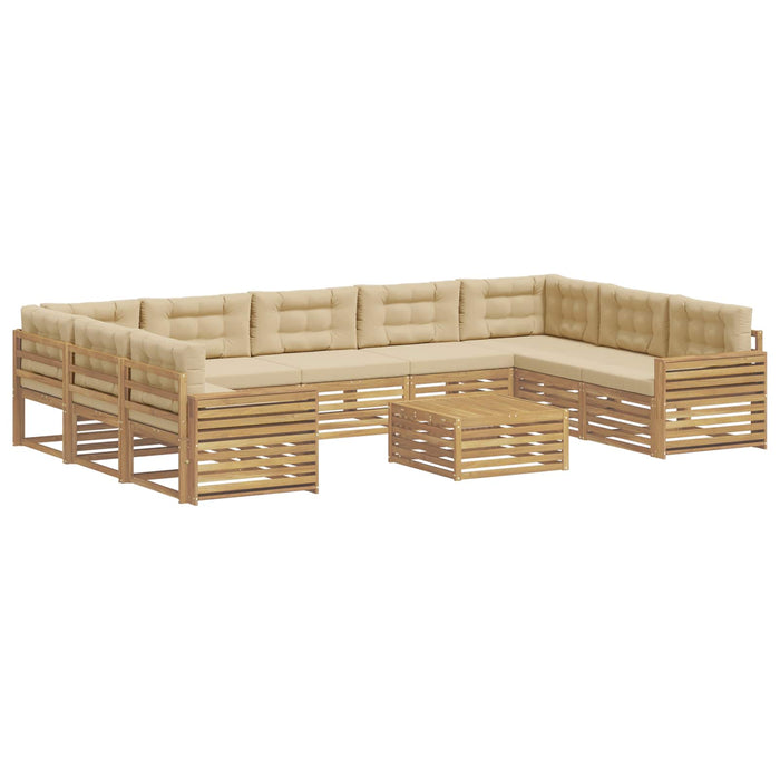Set de canapele de exterior 10 pcs Alb și Bej - WALTI WALTI