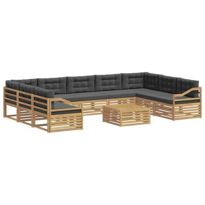 Set de canapele de exterior 10 pcs Alb și antracit Poliester WALTI
