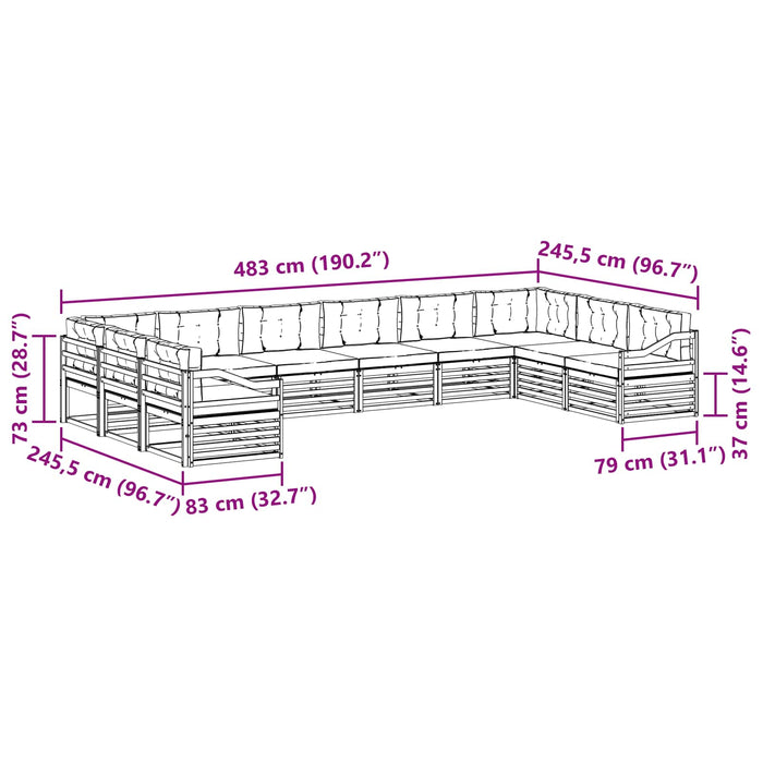 Seturi de canapele Lemn Solid de Acacia WALTI