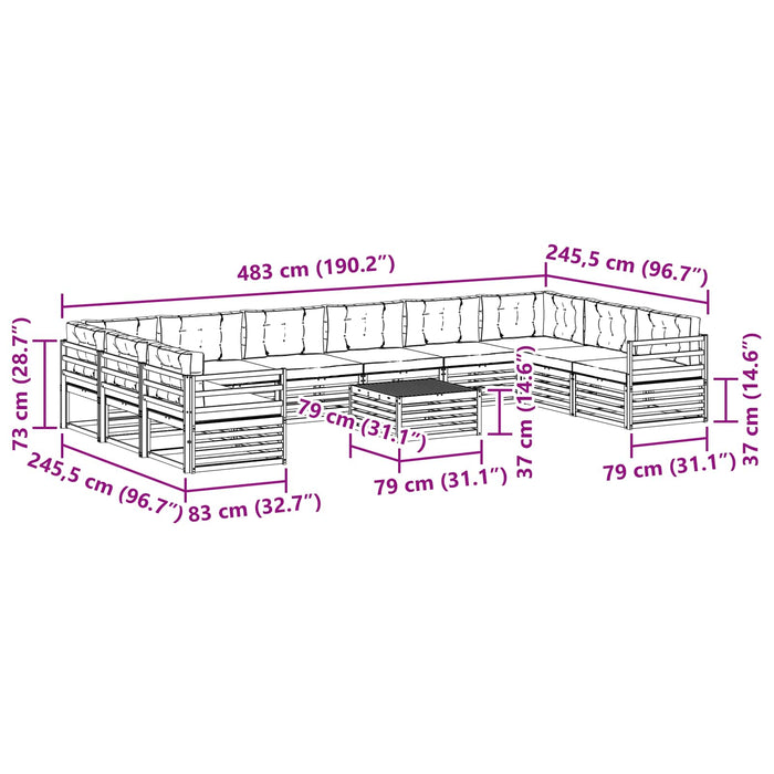 Seturi de canapele Lemn Solid de Acacia WALTI