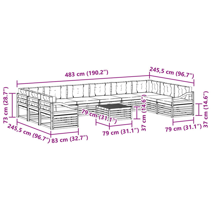 Seturi de canapele Lemn Solid de Acacia WALTI