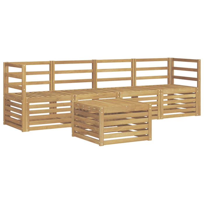 Set de canapele de exterior 5 pcs Alb Lemn Solid de Acacia WALTI