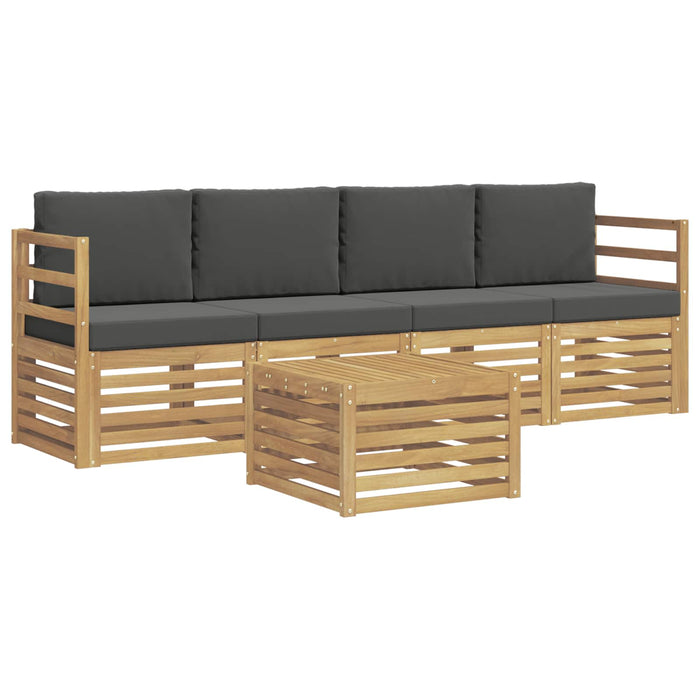 Set de canapele de exterior 5 pcs Alb și antracit Poliester WALTI