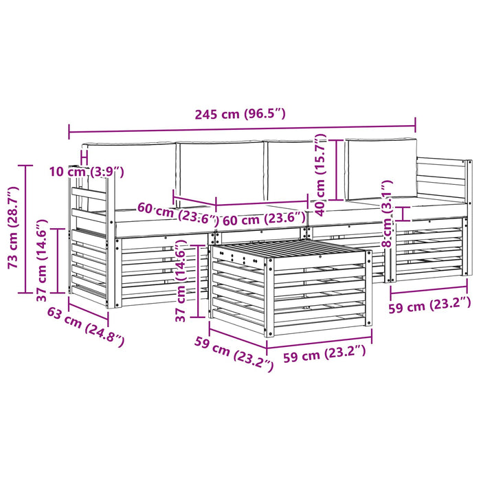 Set de canapele de exterior 5 pcs Alb și antracit Poliester WALTI