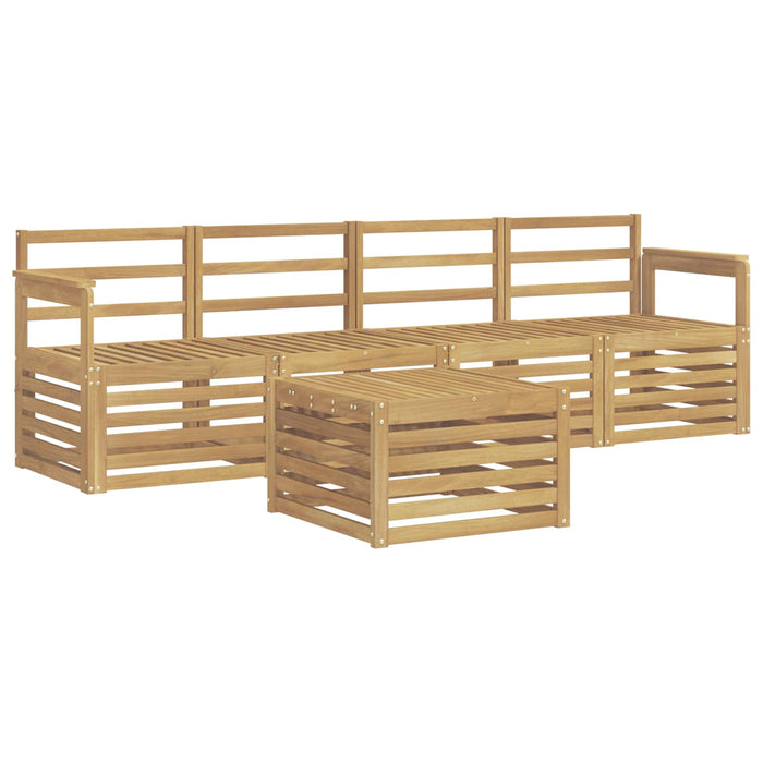 Set de canapele de exterior 5 pcs Alb Lemn Solid de Acacia WALTI
