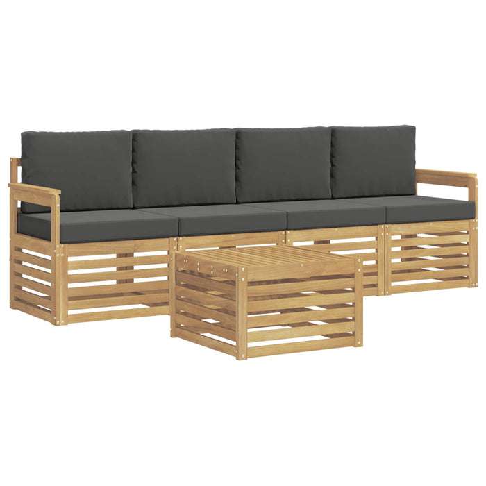 Set de canapele de exterior 5 pcs Alb și antracit Poliester WALTI