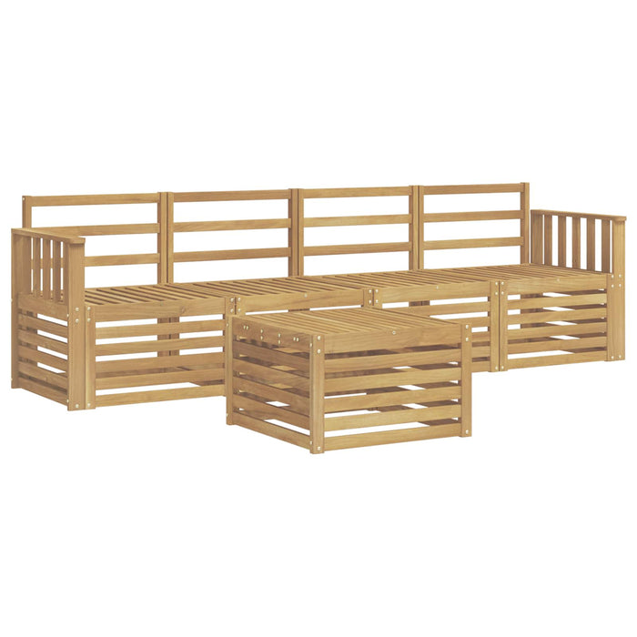 Set de canapele de exterior 5 pcs Alb Lemn Solid de Acacia WALTI