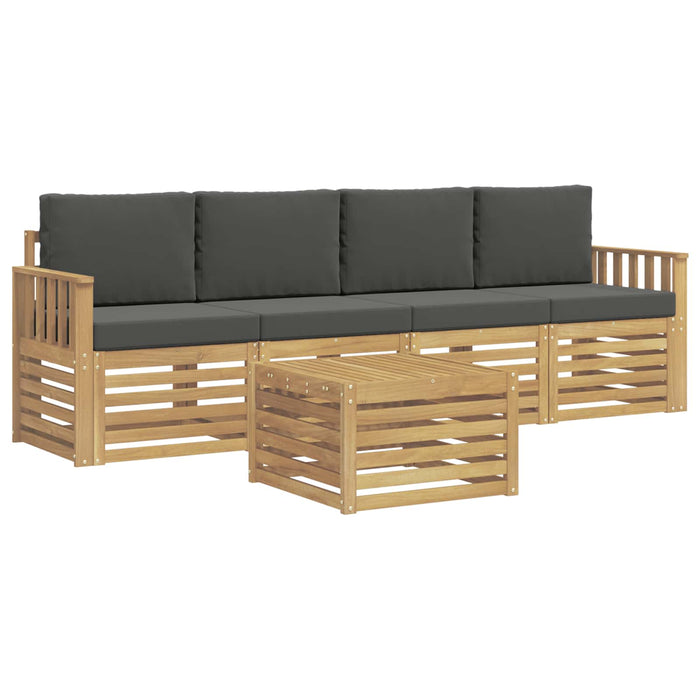 Set de canapele de exterior 5 pcs Alb și antracit Poliester WALTI