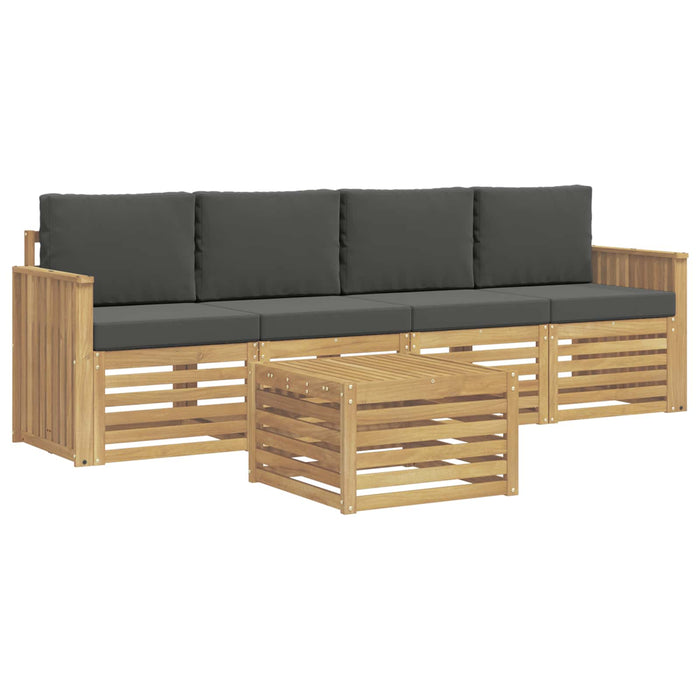 Set de canapele de exterior 5 pcs Alb și antracit Poliester - WALTI WALTI