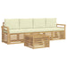Set de canapele de exterior 5 pcs Alb și crem Poliester - WALTI WALTI