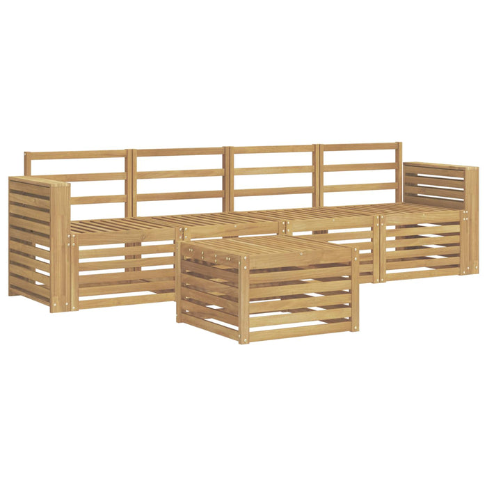 Set de canapele de exterior 5 pcs Alb Lemn Solid de Acacia - WALTI WALTI