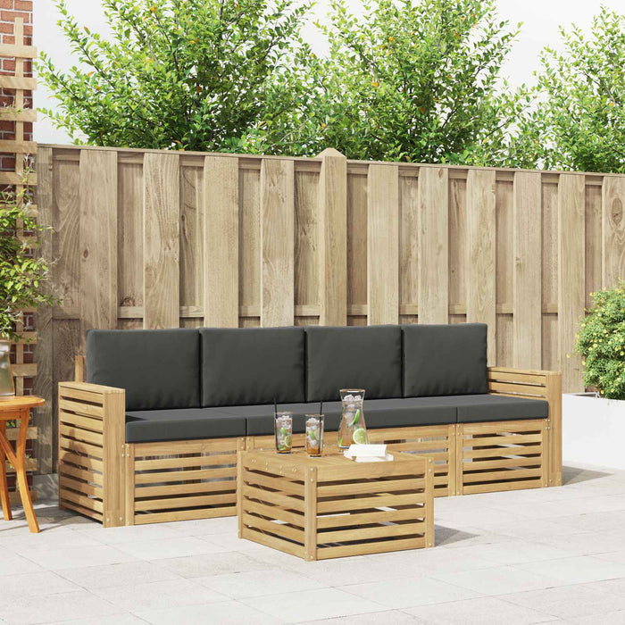 Set de canapele de exterior 5 pcs Alb și antracit Poliester - WALTI WALTI