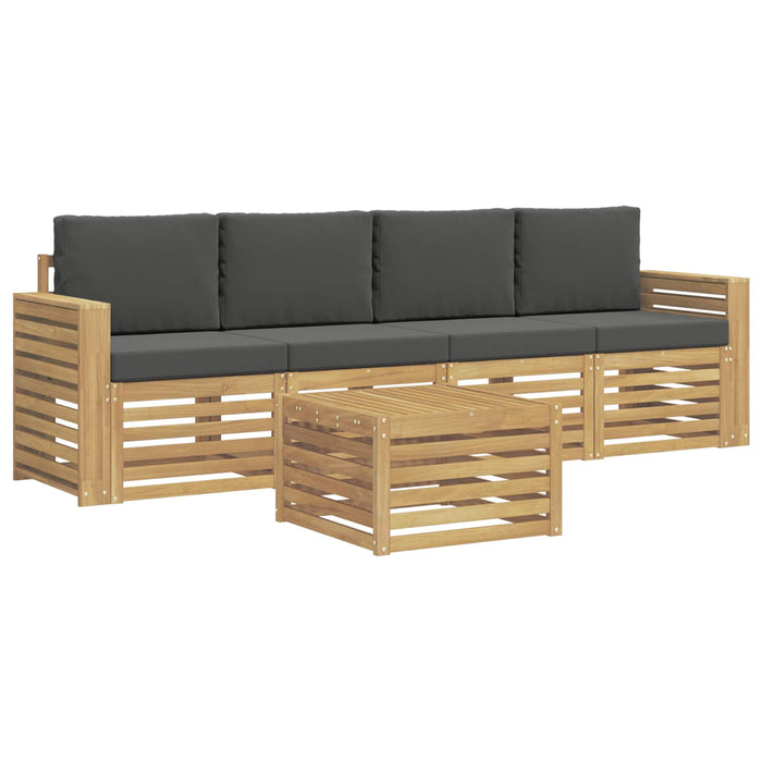 Set de canapele de exterior 5 pcs Alb și antracit Poliester - WALTI WALTI