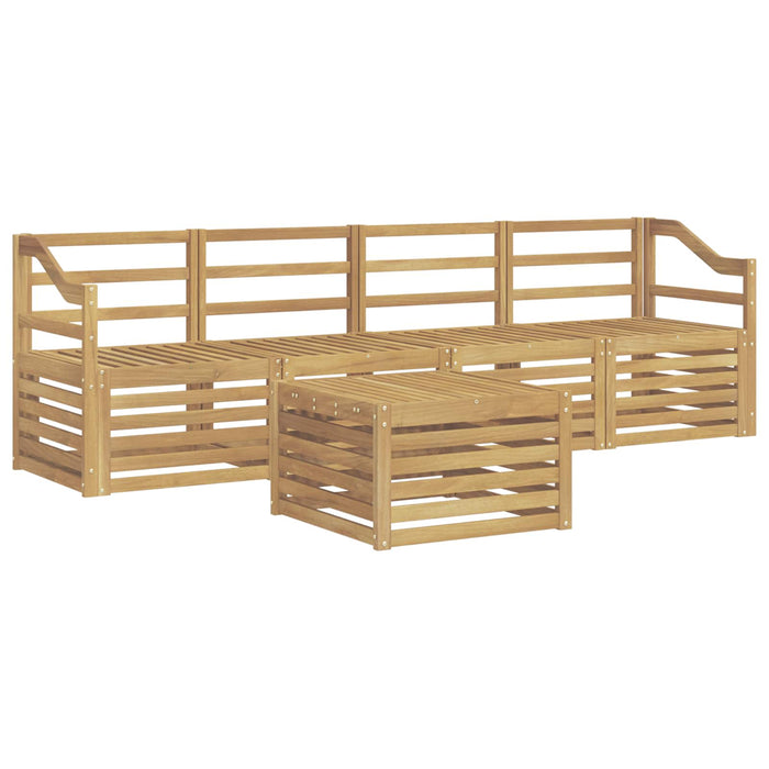Set de canapele de exterior 5 pcs Alb Lemn Solid de Acacia - WALTI WALTI