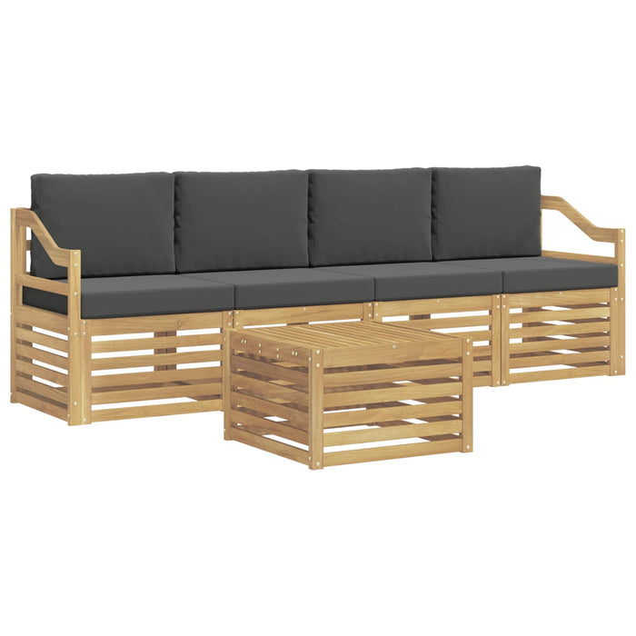 Set de canapele de exterior 5 pcs Alb și antracit Poliester WALTI