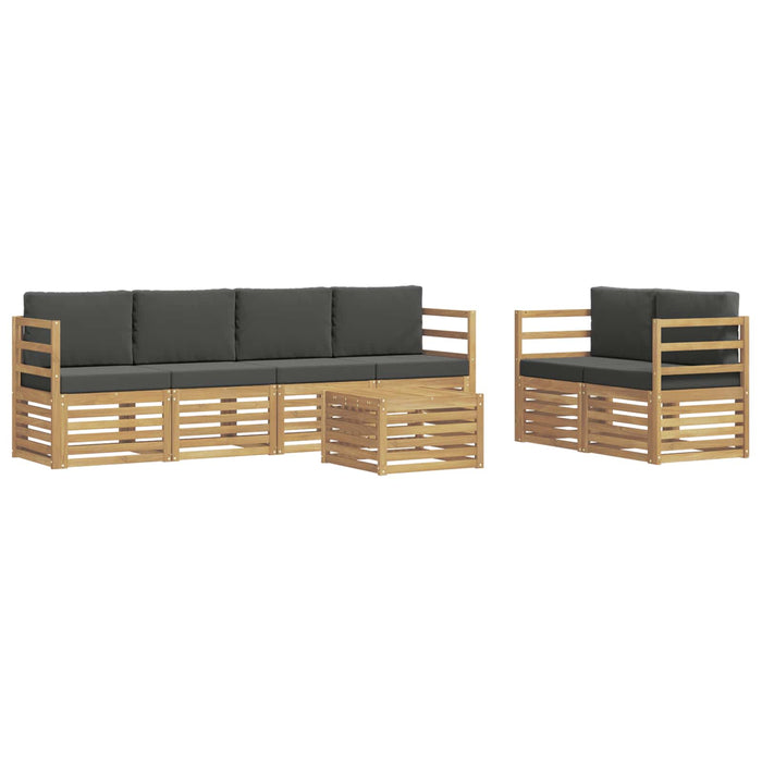 Set de canapele de exterior 7 pcs Alb și antracit Poliester WALTI