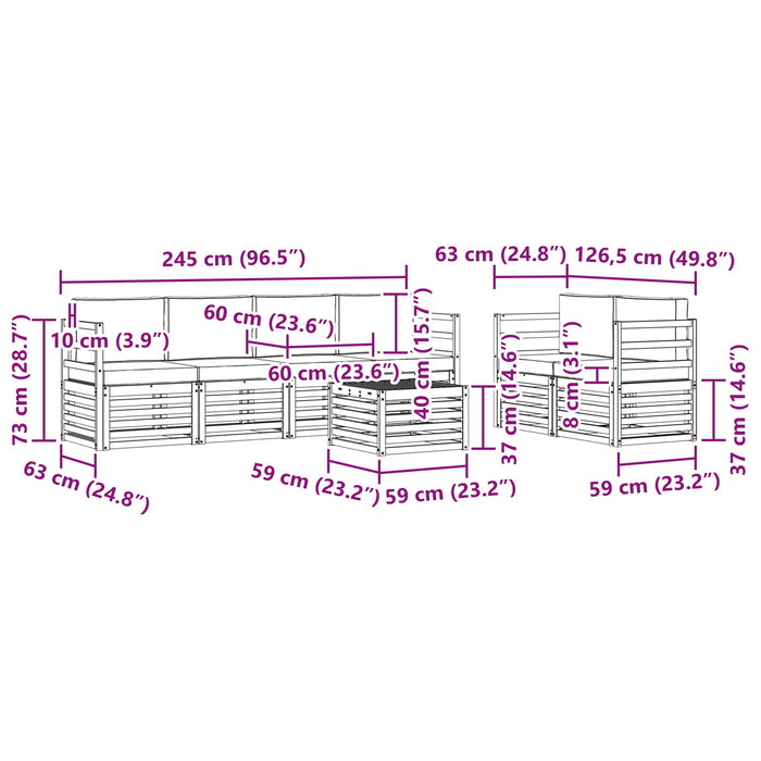 Set de canapele de exterior 7 pcs Alb și antracit Poliester WALTI