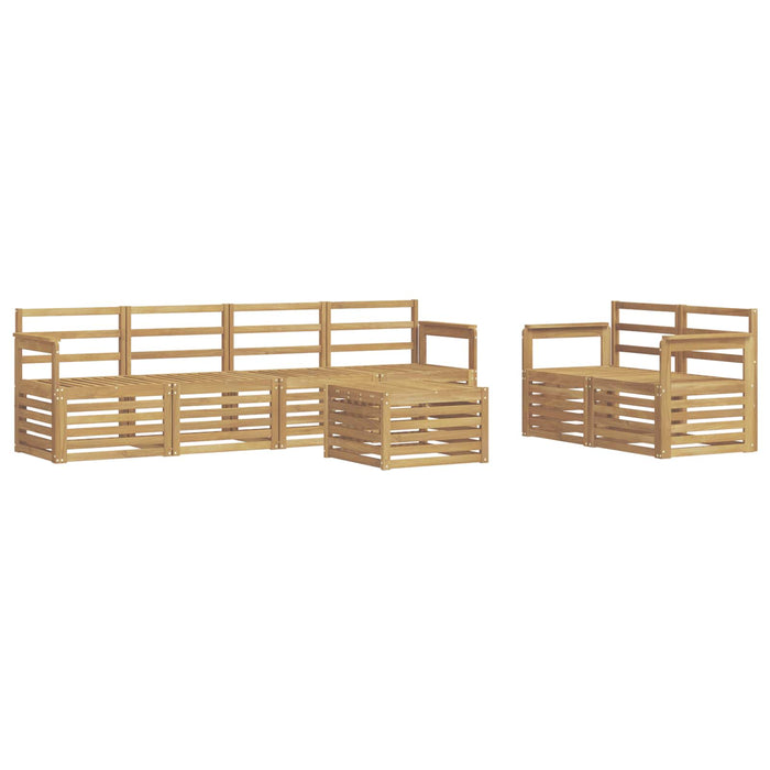 Set de canapele de exterior 7 pcs Alb Lemn Solid de Acacia WALTI