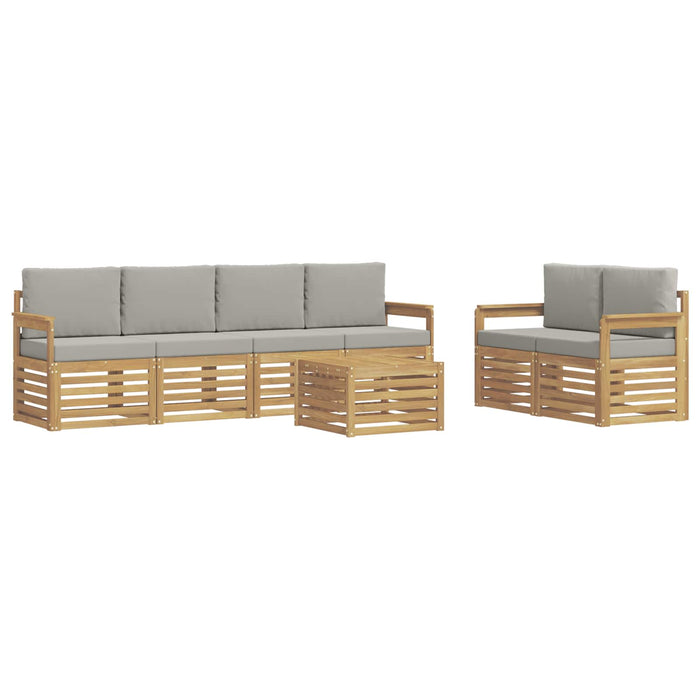 Set de canapele de exterior 7 pcs Alb și gri deschis Poliester WALTI