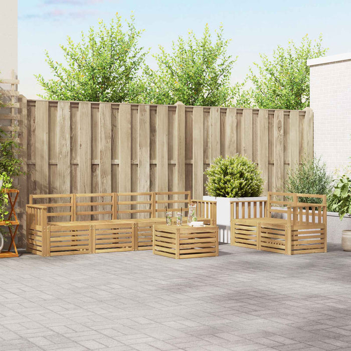 Set de canapele de exterior 7 pcs Alb Lemn Solid de Acacia WALTI