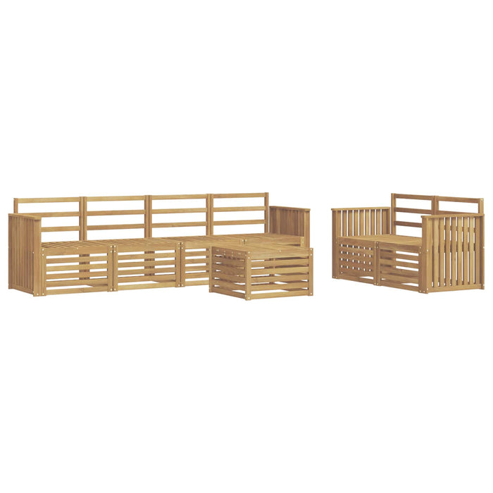 Set de canapele de exterior 7 pcs Alb Lemn Solid de Acacia - WALTI WALTI
