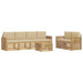 Set de canapele de exterior cu pernă 7 pcs Alb și Bej Poliester - WALTI WALTI