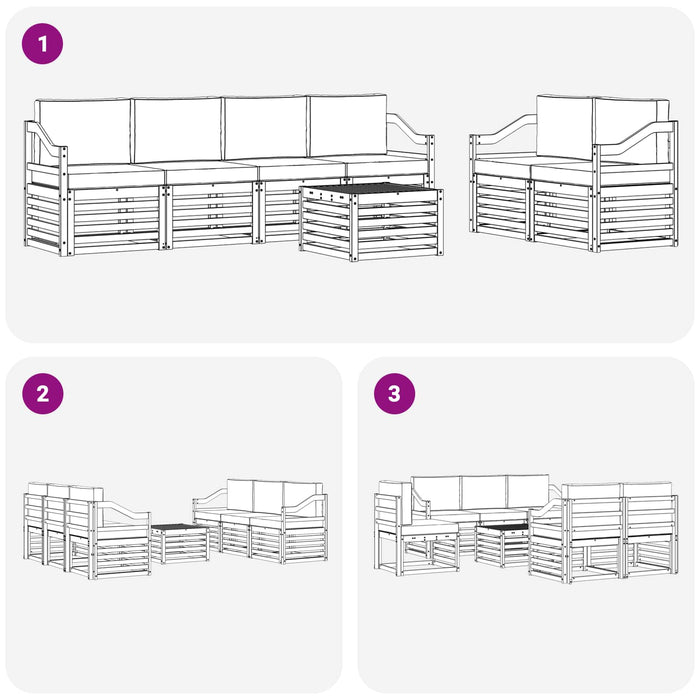 Set de canapele de exterior 7 pcs Alb și antracit Poliester WALTI