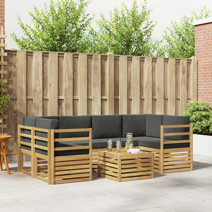 Set de canapele de exterior 7 pcs Alb și antracit Poliester WALTI
