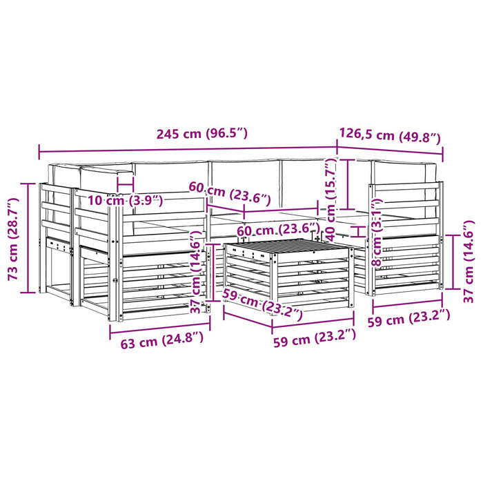 Set de canapele de exterior 7 pcs Alb și antracit Poliester WALTI