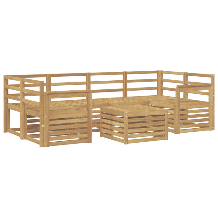 Set de canapele de exterior 7 pcs Alb Lemn Solid de Acacia WALTI