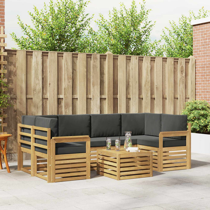Set de canapele de exterior 7 pcs Alb și antracit Poliester WALTI
