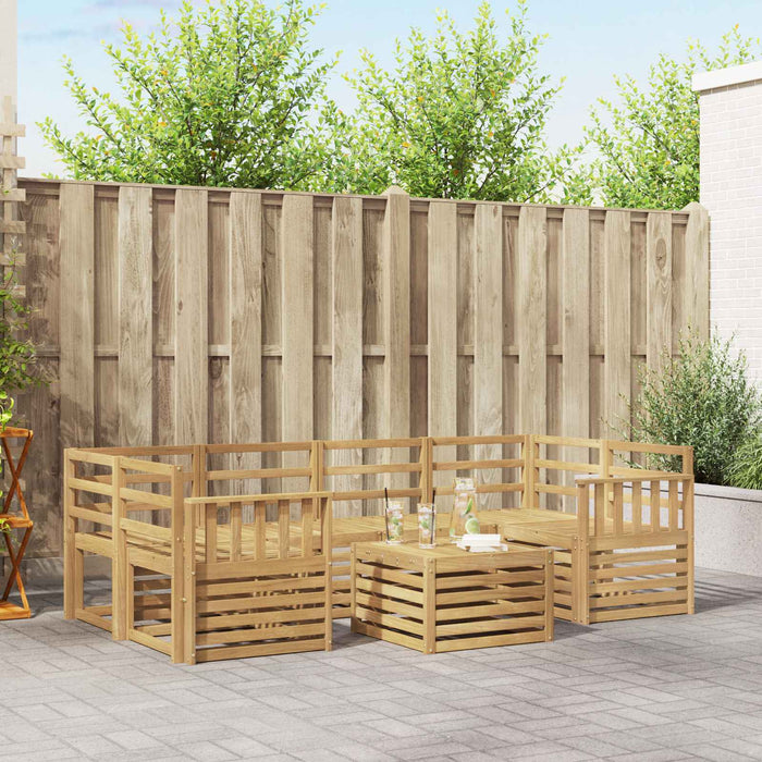 Set de canapele de exterior 7 pcs Alb Lemn Solid de Acacia WALTI