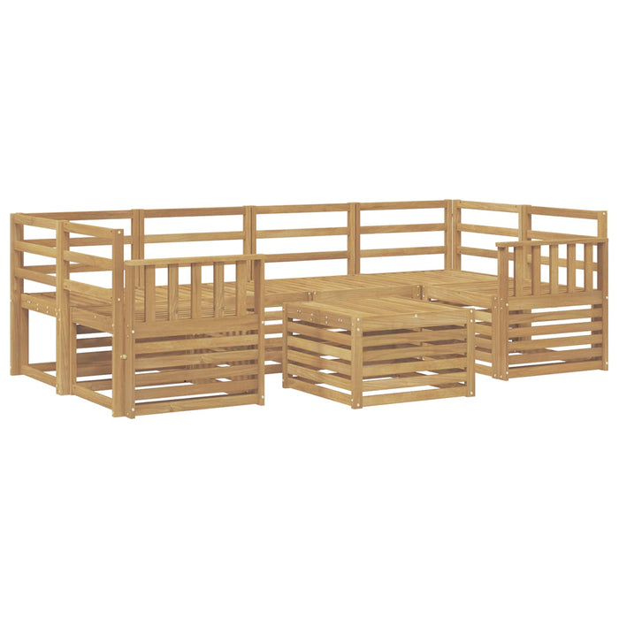 Set de canapele de exterior 7 pcs Alb Lemn Solid de Acacia WALTI