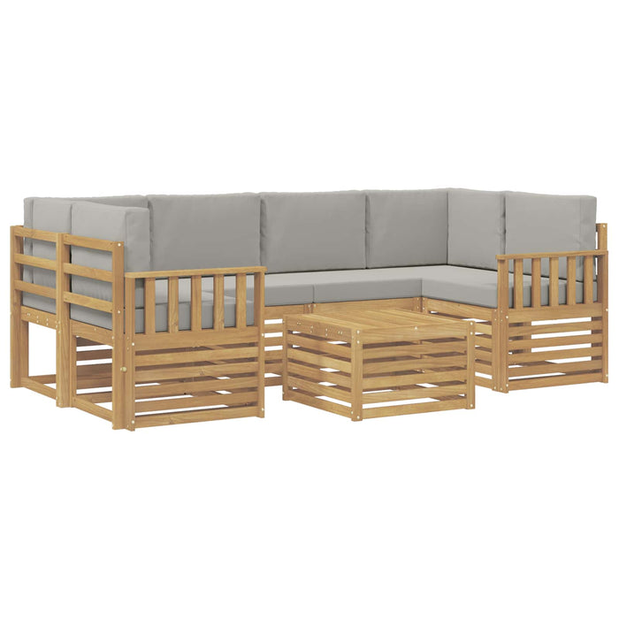 Set de canapele de exterior 7 pcs Alb și gri deschis Poliester WALTI