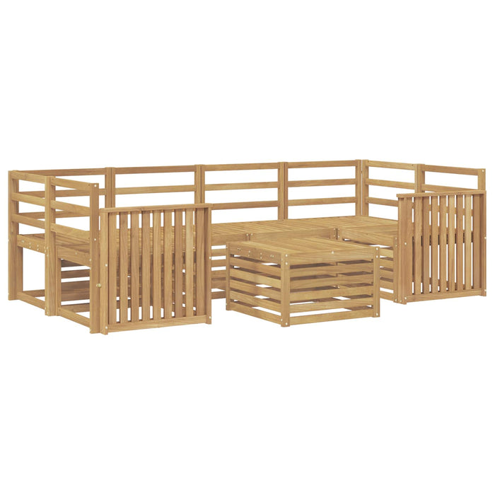 Set de canapele de exterior 7 pcs Alb Lemn Solid de Acacia WALTI