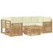 Set de canapele de exterior 7 pcs Alb și crem Poliester - WALTI WALTI