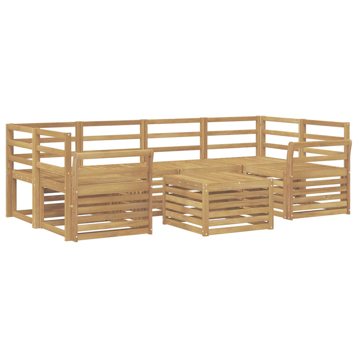 Set de canapele de exterior 7 pcs Alb Lemn Solid de Acacia WALTI