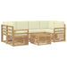 Set de canapele de exterior 7 pcs Alb și crem Poliester - WALTI WALTI