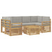 Set de canapele de exterior 7 pcs Alb și gri deschis Poliester - WALTI WALTI