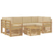 Set de canapele de exterior cu pernă 7 pcs Alb și Bej Poliester - WALTI WALTI