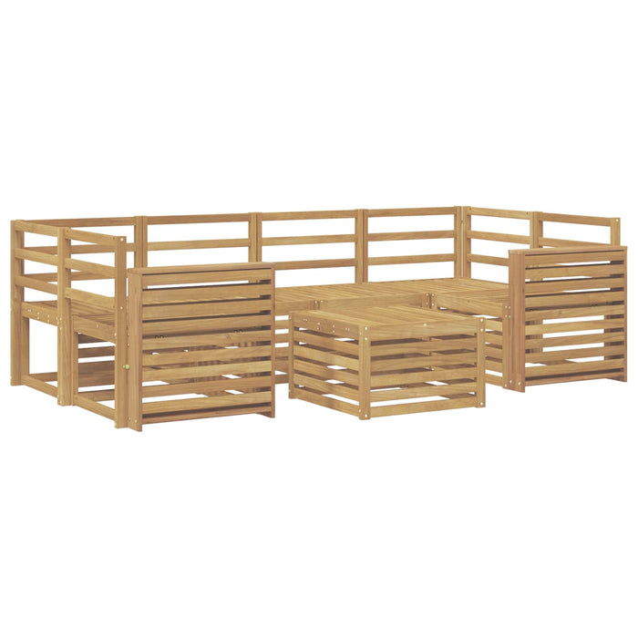 Set de canapele de exterior 7 pcs Alb Lemn Solid de Acacia WALTI
