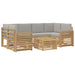 Set de canapele de exterior 7 pcs Alb și gri deschis Poliester - WALTI WALTI
