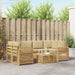 Set de canapele de exterior cu pernă 7 pcs Alb și Bej Poliester - WALTI WALTI