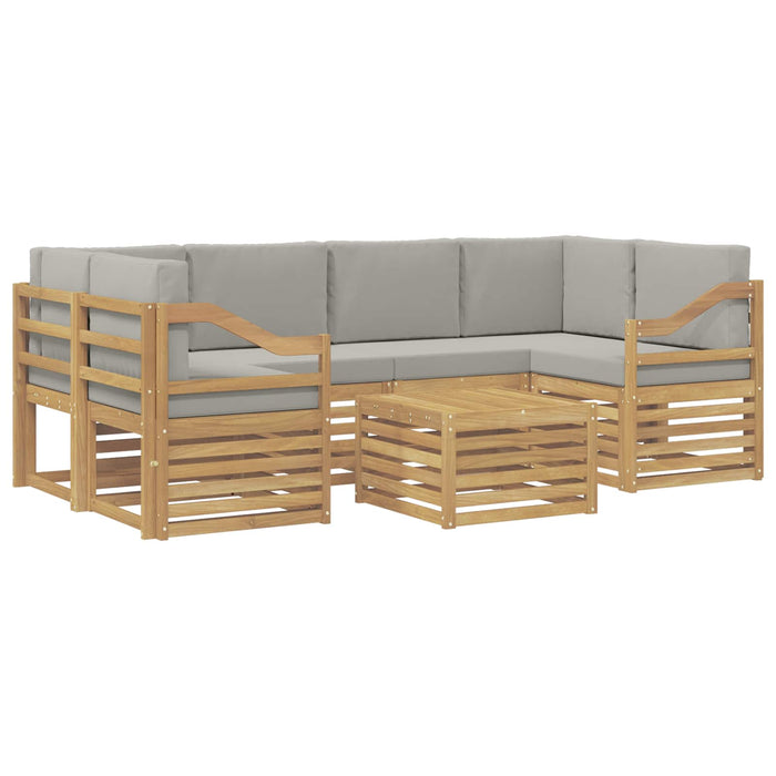Set de canapele de exterior 7 pcs Alb și gri deschis Poliester WALTI