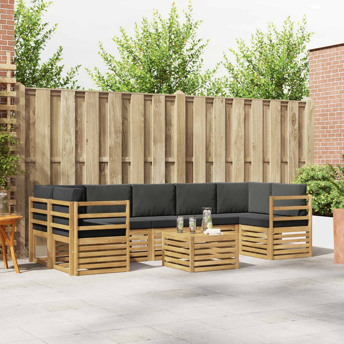 Set de canapele de exterior 8 pcs Alb și antracit Poliester WALTI