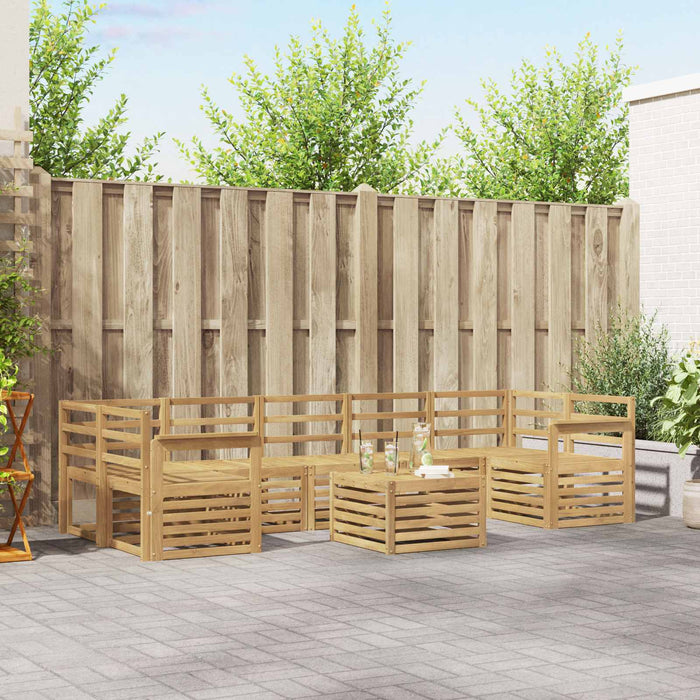 Set de canapele de exterior 8 pcs Alb Lemn Solid de Acacia - WALTI WALTI