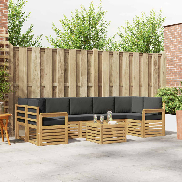 Set de canapele de exterior 8 pcs Alb și antracit Poliester WALTI