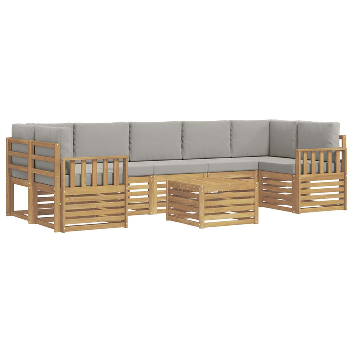 Set de canapele de exterior 8 pcs Alb și gri deschis Poliester WALTI