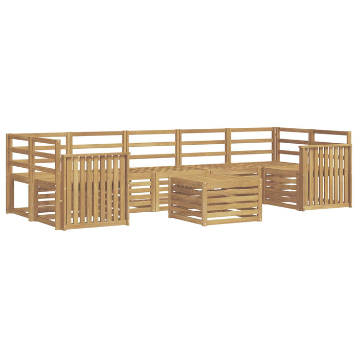 Set de canapele de exterior 8 pcs Alb Lemn Solid de Acacia WALTI