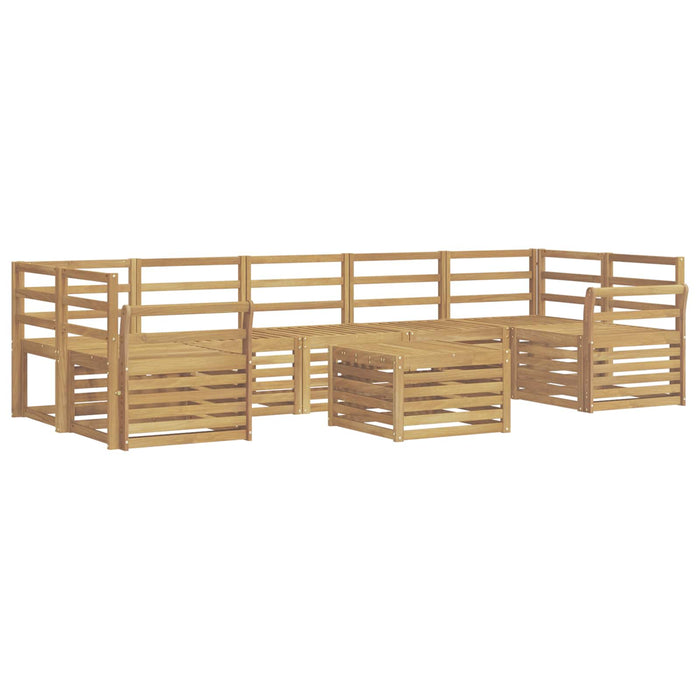 Set de canapele de exterior 8 pcs Alb Lemn Solid de Acacia WALTI